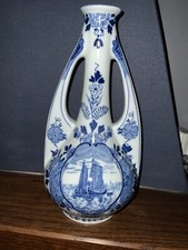 Rare Vintage MOSA MAASTRICHT Delft blue twin handled vase Dutch pottery 1920’s