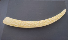 Giant ivory tusk carved - giant, 30"