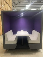 office meeting pod with power and lights. Grey, Purple and white. good condition