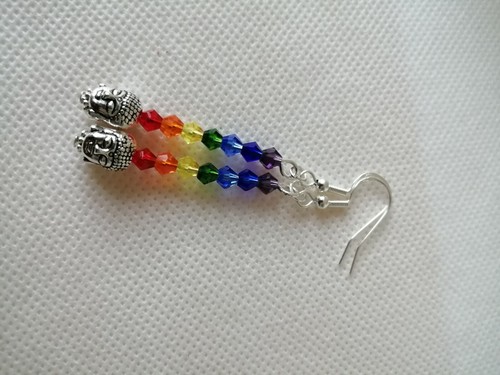 Chakra earrings buddha head - chakra,