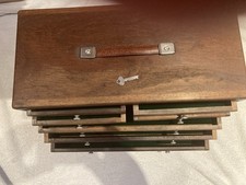 Union Wooden 7 Drawer Engineers Tool Makers Tool Box Cabinet Chest Vintage Store