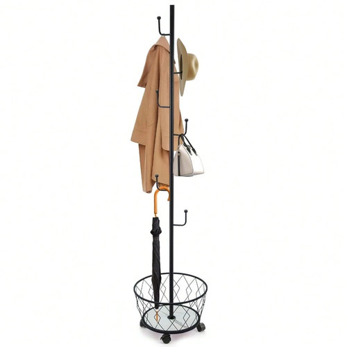 Freestanding coat rack with - coat,