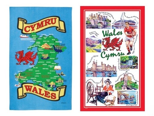 Welsh tea towel souvenir gift - welsh,