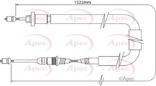 APEC Parking Brake Cable Rear Left for Disc Brake - CAB1544