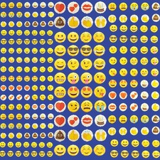 3D EMBOSSED Emoji Sticker Sets Laughing Face Hearts Poop Smiley Mini Stick On