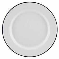 White Falcon Enamel Dinner Plate 24cm for Roasting Baking Serving Camping Dish