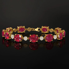 Natural Ruby bracelet Cubic