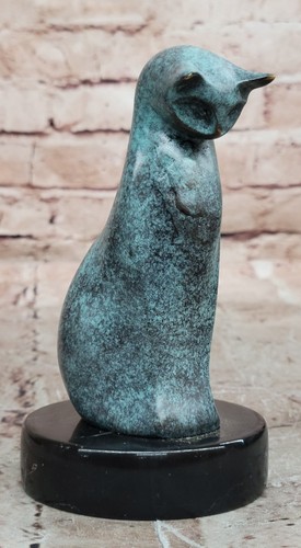 Bronze cat statue - statue, sculpture