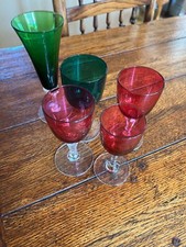 Selection of Vintage Coloured Glasses