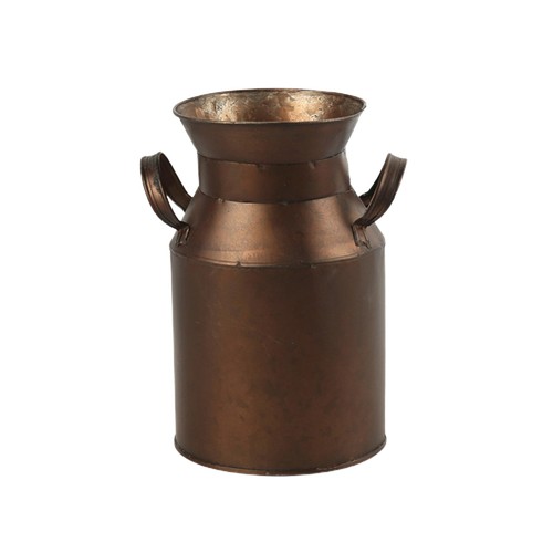 Vintage metal flower vase - metal,