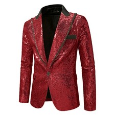Mens Sparkle Sequins Blazer