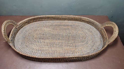 Large handwoven oval - oval, rattan