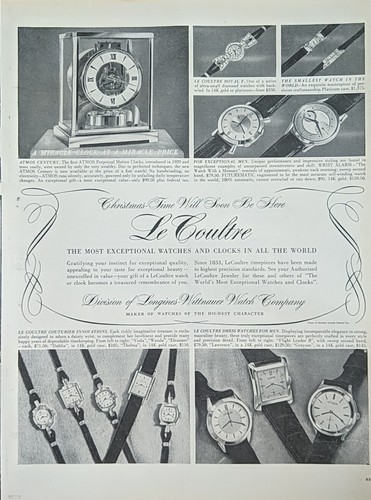 1955 coultre watches and - le,