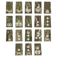Ivory on Multicam / MTP Rank Slide Epaulette - King's Crown C3R (All Ranks) Army