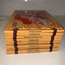 X12 Disney The Little Mermaids Treasure Chest Book Set 1992 Grolier Books