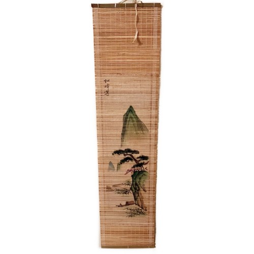 Vintage bamboo scroll painted - vintage,