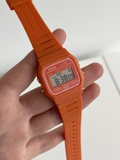 Brand New Casio F-91W Orange -