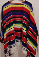 Multicoloured Striped Poncho