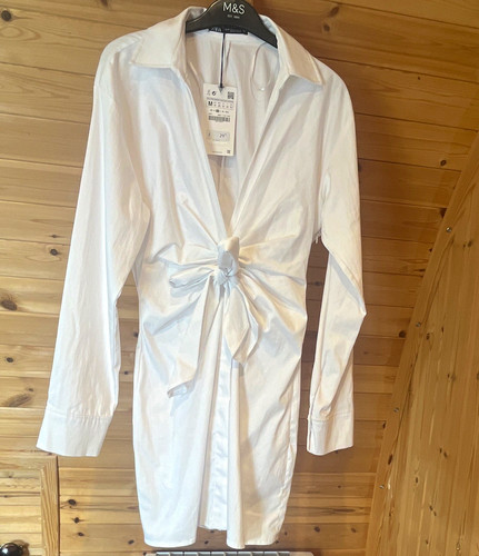 Zara white cotton shirt - cotton, dress