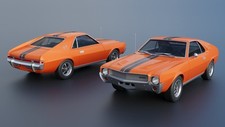 AMC AMX 1968 Model Car Kit  3D Printed  1/8 to 1/25 Scale