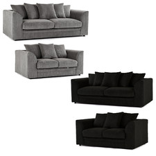 Black Jumbo Cord Sofa Suite