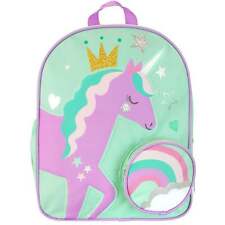 Princess Unicorn Backpack Kids Girls School Bag Rucksack Bookbag Teal Rainbow