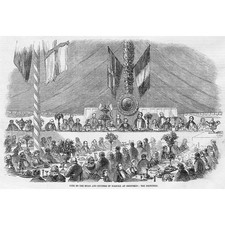 SHEFFIELD Fete for the Duke of Norfolk: The Dejeuner - Antique Print 1857