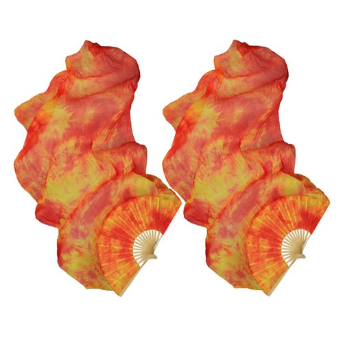 Pair silk belly dance - belly, fan