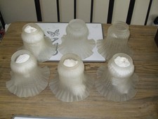 6 Vintage Frosted Glass Ruffle