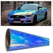 Premium Car Vinyl Wrap Holographic Chrome Car Wrapping Sticker Film Air  Free