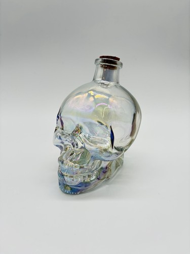 Clear iridescent skull - clear, glass