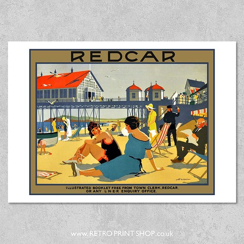 Lner redcar poster railway - -,