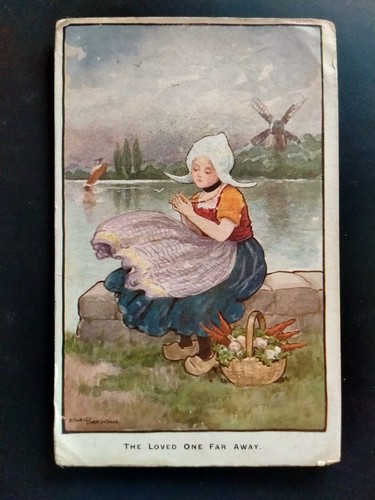 Vintage dutch girl postcard - vintage,