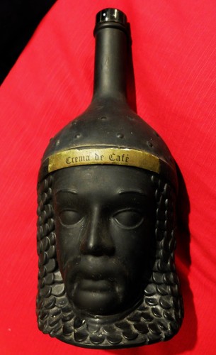 Black glass figural bottle
