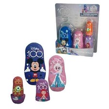 Disney 100 Yr Set 4 NESTING DOLLS Mickey Mouse Ariel Mermaid Monsters Elsa Toys