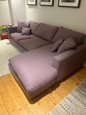 Dillon Sofa Workshop Sofa L Shape Purple Dusky Lilac Fabric 5 Seater Settee RH 