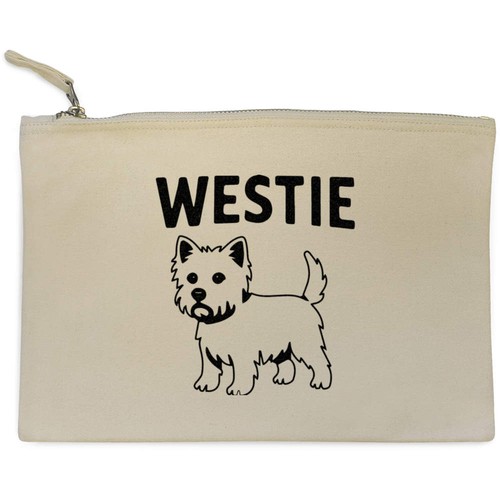 Westie dog canvas clutch bag - 'westie,