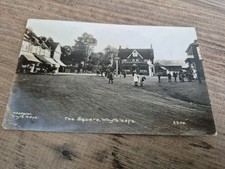 VINTAGE POSTCARD  THE SQUARE WHYTELEAFE SURREY POSTED 1915 PEOPLE SHOPS CARS