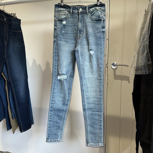 Women ripped blue denim - blue,
