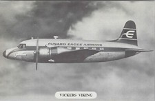 CUNARD EAGLE AIRWAYS VICKERS VIKING VINTAGE AIRLINE ISSUE CARD AIRCRAFT  