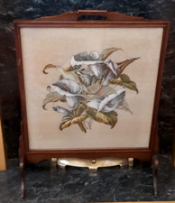 ANTIQUE MAHOGHANY FIRESCREEN