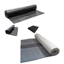 CLEAR & BLACK 1000G POLYTHENE PLASTIC SHEETING 4M WIDTH VARIOUS LENGTHS