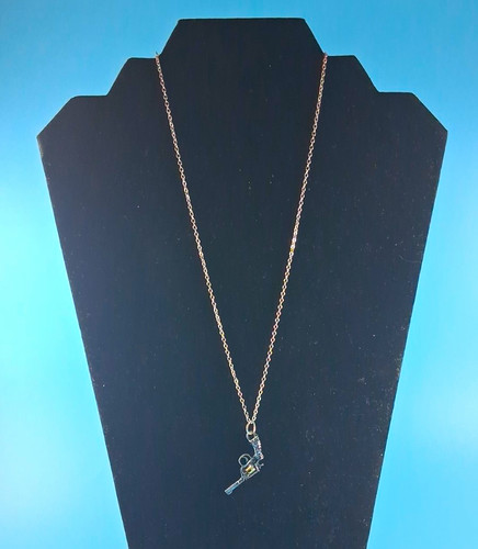 Silver tone pistol charm - silver,
