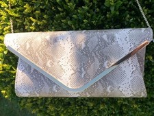 Lotus Snake skin clutch Bag /