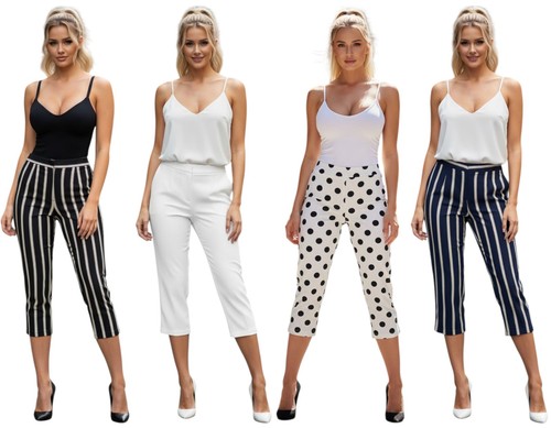 Ladies fitted waist capris - fitted,