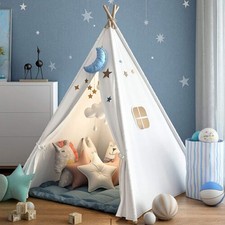 Large Children Indian Tent Canvas Teepee Wigwam Indoor/Outdoor.Kids.Play House-