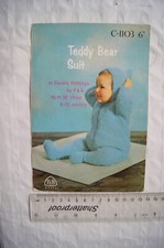Vintage: P&B 1103 Teddy Bear suit, brushed zipper suit, DK, 20 inch chest