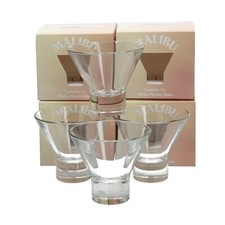 Malibu Martini cocktail glasses engraved 200ml set of 4