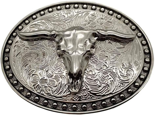 Silver longhorn texas bull - silver,