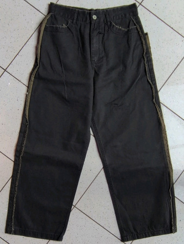 Bershka black denim relaxed - black,